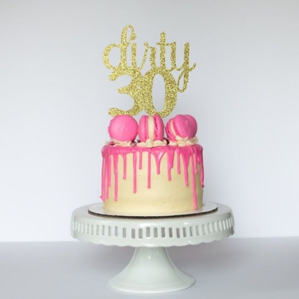 30th birthday cake toppers - Dirty 30 gold glitter cake topper & 29 again ✨️